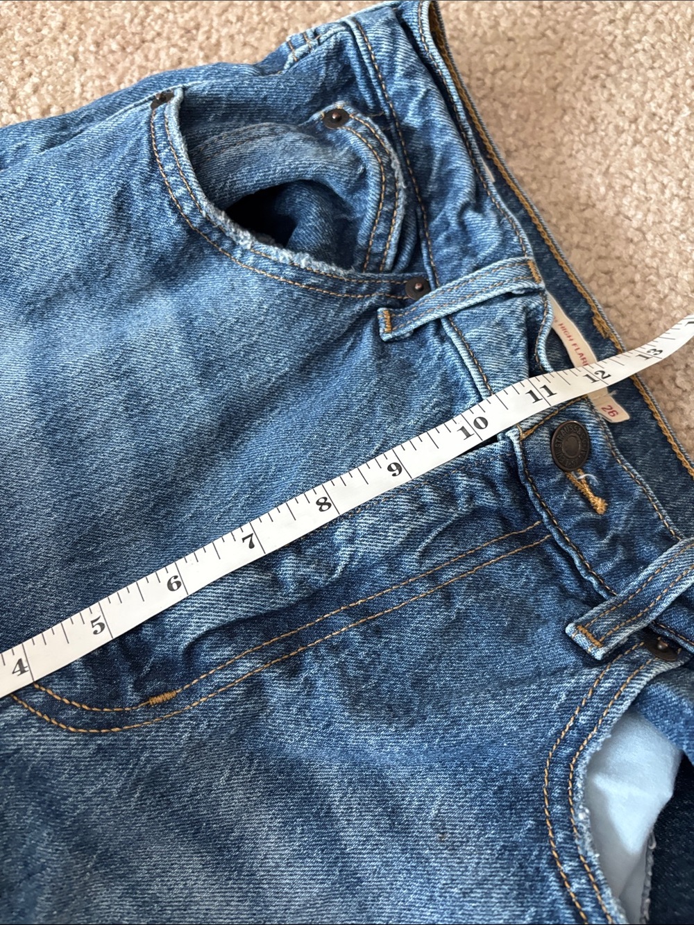 Levi’s-70s High Flare Women’s Blue Flare Jeans - size women’s 26 - Picture 7 of 9